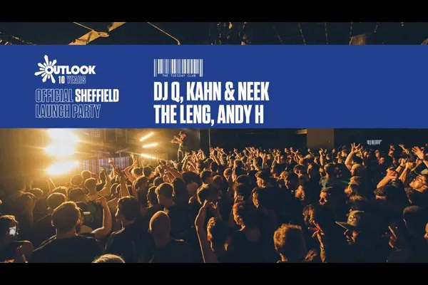 Flyer: Outlook Launch Party — DJ Q, KAHN & NEEK, THE LENG, ANDY H, FORCA